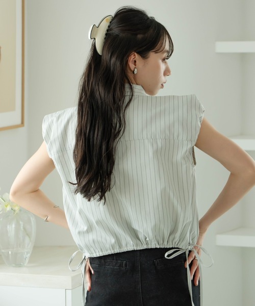 hinari（ヒナリ） ブラウス シャツ 半袖 2wayバルーンシャツ(襟