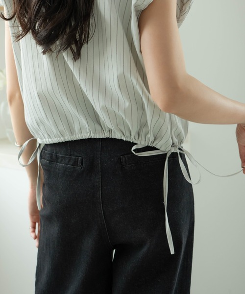 hinari（ヒナリ） ブラウス シャツ 半袖 2wayバルーンシャツ(襟