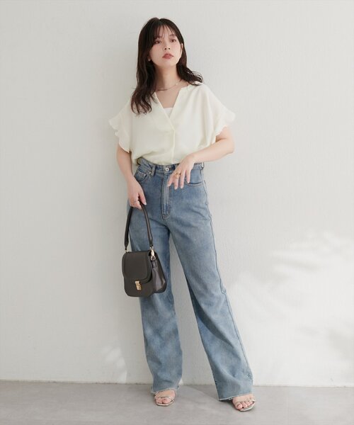 「natural couture」 半袖ブラウス FREE ボルドー レディース_画像5