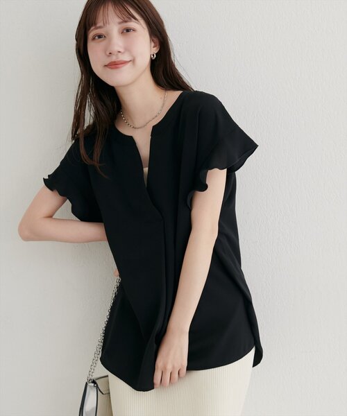 「natural couture」 半袖ブラウス FREE ボルドー レディース_画像7