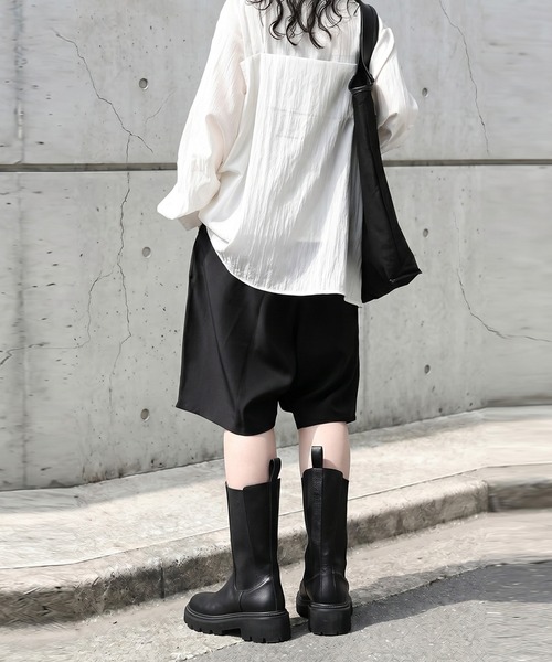 antiqua（アンティカ） サイドゴア ロング ブーツ 厚底 ミドル