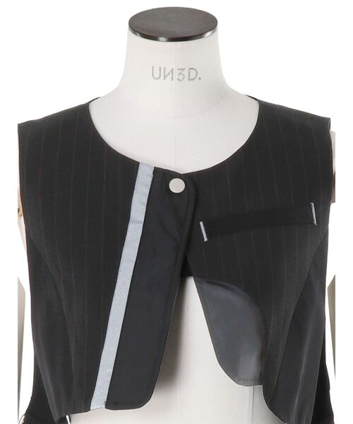 UN3D.（アンスリード） ASYMMETRY MIX VEST / アシンメトリーミックス