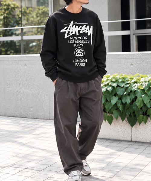 STUSSY（ステューシー） tシャツ WORLD TOUR CREW PIGMENT DYED