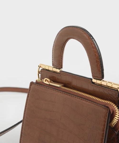 CHARLES ＆ KEITH バッグ ハンドバッグ ミニクロック エフェクト