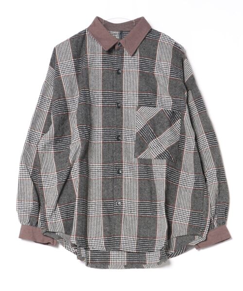THISIS シャツ ビッグシルエット 袖ギャザーチェックシャツ メンズ