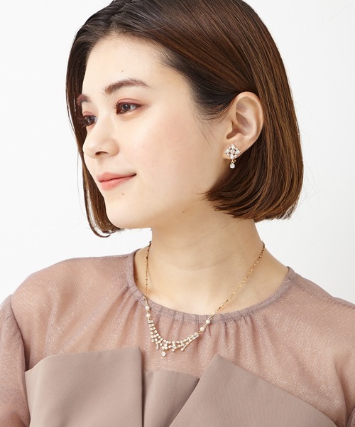 チェコガラス　ネックレス　イヤリング チェコガラスミレネックレス(DK PL FLOWER): 『欧州航路』