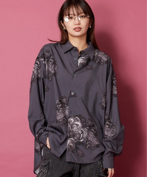 unrelaxing シャツ ビッグシルエット総柄シャツ メンズ