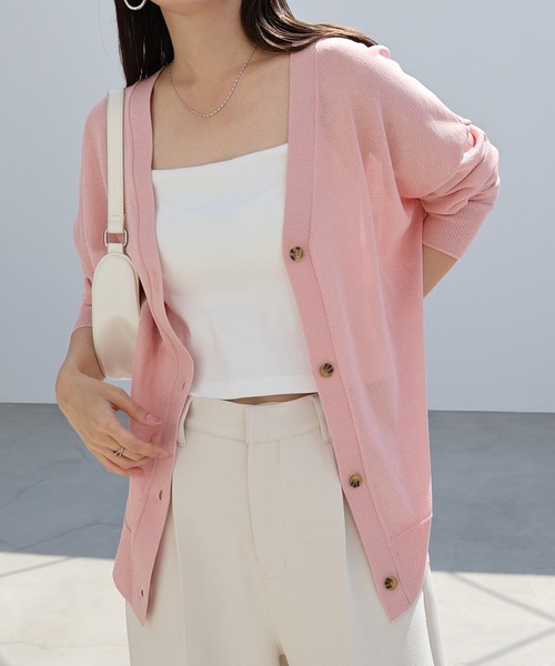 andme カーディガン UVカット接触冷感シアーカーディガン