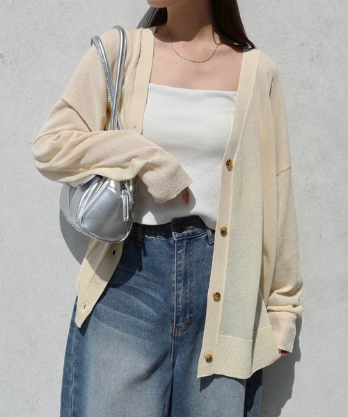 アダムエロペ接触冷感シアーカーディガン ADAM ET ROPÉ FEMME