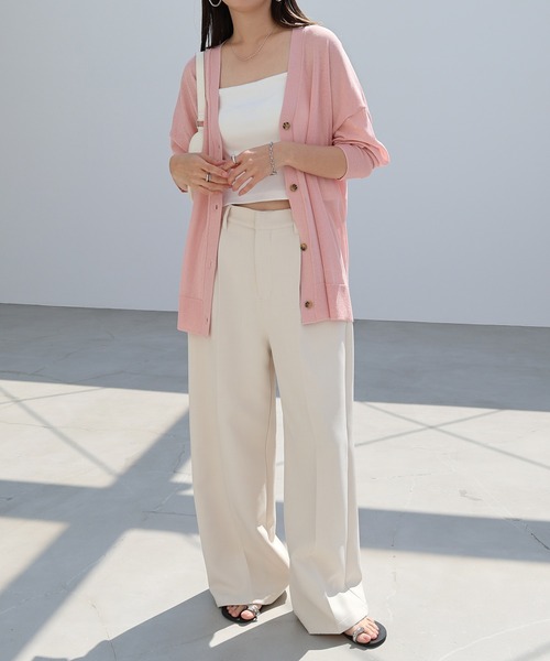 andme カーディガン UVカット接触冷感シアーカーディガン