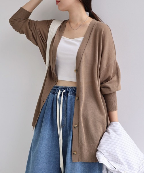 美品 25SS AP STUDIO アイスカーディガン 接触冷感 シアー 綿 アイスカーディガン（カーディガン）｜AP STUDIO（エーピー