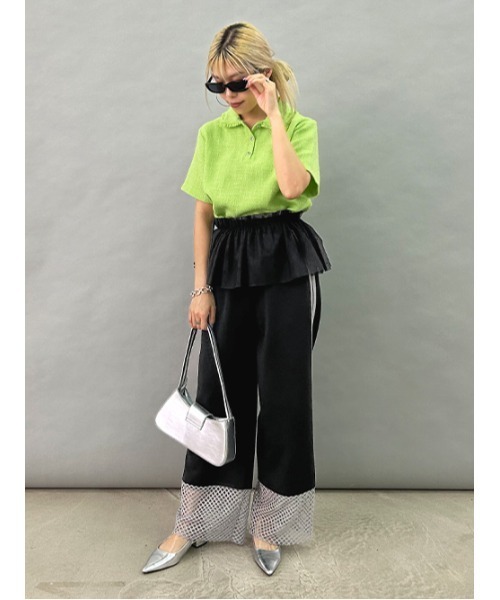 miette パンツ メッシュ切替サイドライントラックパンツ