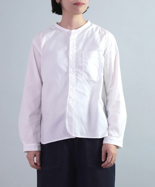 ブラウス シャツ 「OMNIGOD womens / オムニゴッド」 100/2ツイルスタンドカラーシャツ レディース