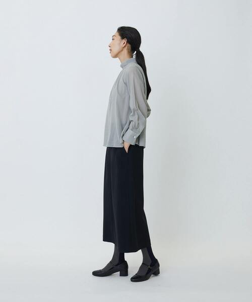 LOISIR ブラウス シャツ 二重フレアーカラーブラウス レディース