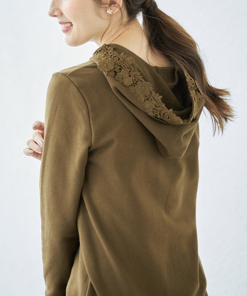 新品 トッコ フラワー レース 裏起毛 パーカー ワンピース ● tocco closet ワンピース 「ZOZO限定」立体フラワーレース付き裏