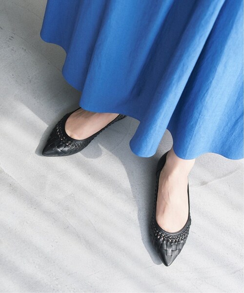 LE TALON シューズ ポインテッドサシメッシュフラット