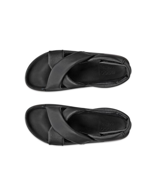 【美品】ECCO エコー24cmエレベート スクウェア サンダル 黒38 ecco（エコー） サンダル ウィメンズ サンダル コズモ ピーエフ
