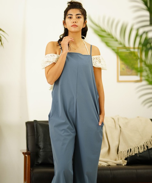 サロペット・オーバーオール・オールインワン Cross Neck Jacquard Jumpsuits Ameri（アメリ）の「CROSS JACQUARD ROMPERS（サロペット