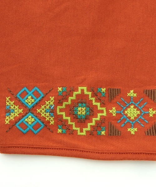おまとめ2点　【新品】チチカカ　麻混　リネン　クロスステッチ刺繍チュニック チチカカ tシャツ クロスミックス刺繍ドルマンチュニック