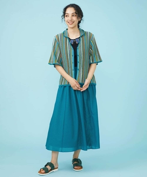 Jocomomola（ホコモモラ） カーディガン マルチストライプ