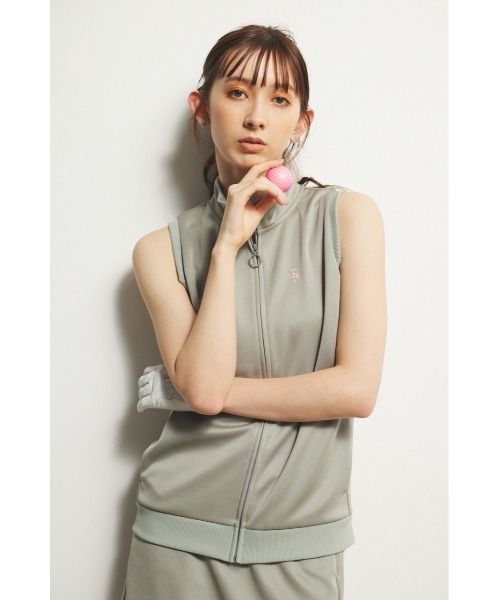 tシャツ 「RIENDA GOLF」サイドラインノースリーブ ジップアップ ノースリーブトップス レディース RIENDA GOLF tシャツ 「RIENDA GOLF」サイドラインノースリー