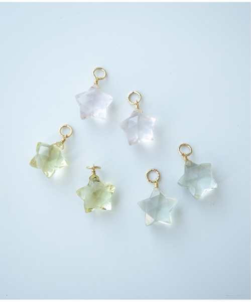 Meach. チャーム 「Meach.」14kgf/天然石スターチャーム/ピアス 