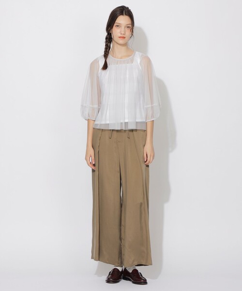 CB CRESTBRIDGE パンツ ツイルワイドパンツ レディース