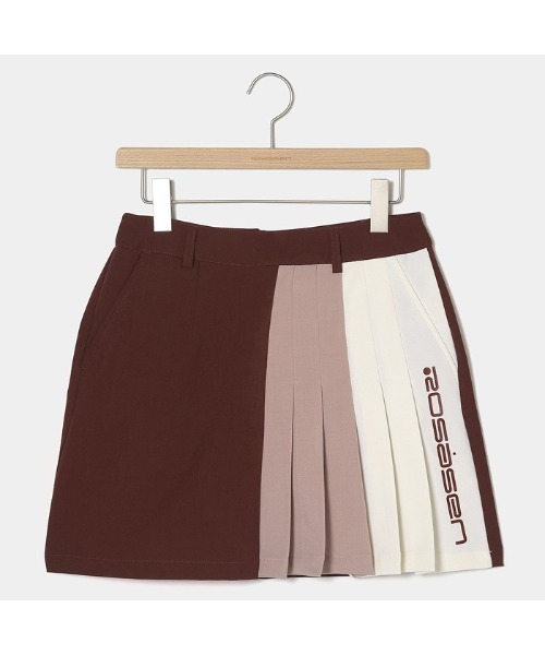ROSASEN GOLFスカート　キャメロン　L Rosasen スカート 「Rosasen/GOLF」A-Line 配色プリーツスカート