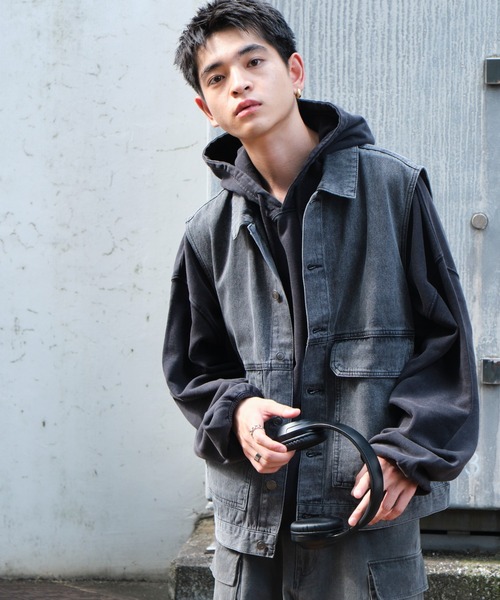 ★デニム × コーデュロイ ダメージ ペイント デニムジャケット★＆ベスト WEGO（ウィゴー） デニムジャケット gジャン WEGO/デニムベスト メンズ