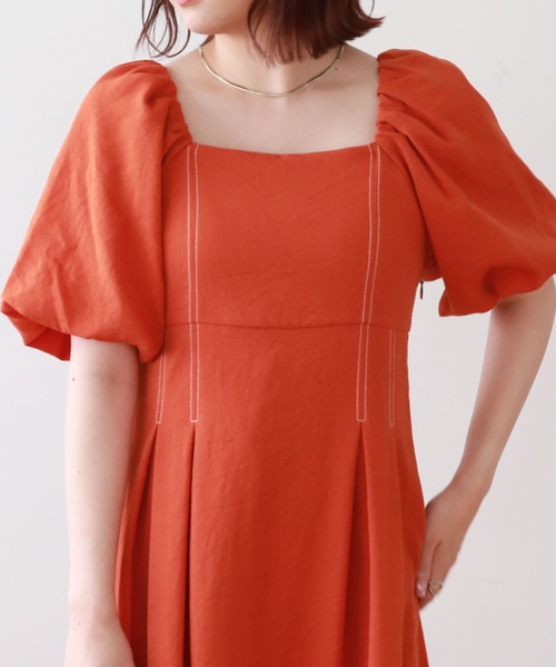 archives（アルシーヴ） 半袖ワンピース MEDIUM オレンジ レディース
