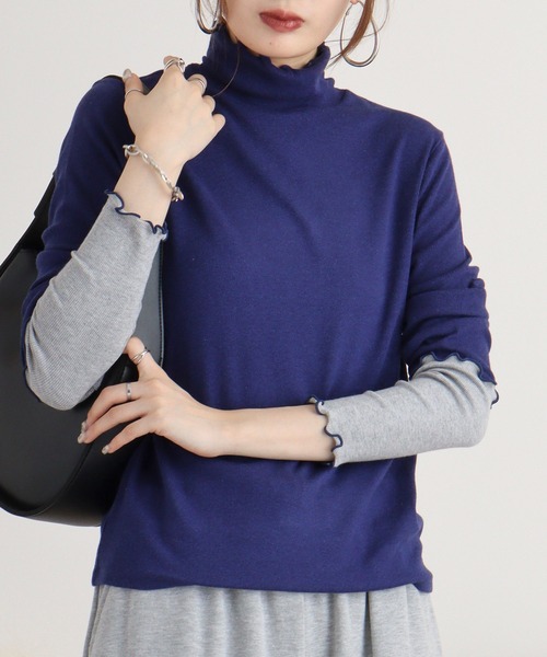 tシャツ Anna Nicola 配色テレコカットソー レディース Anna Nicola tシャツ 配色テレコカットソー レディース