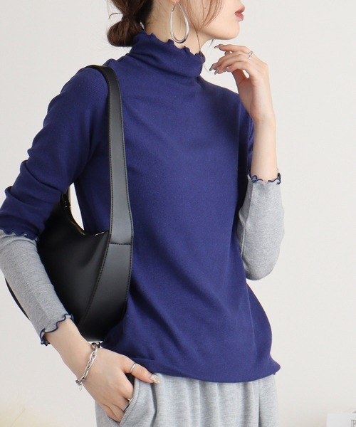 tシャツ Anna Nicola 配色テレコカットソー レディース Anna Nicola tシャツ 配色テレコカットソー レディース