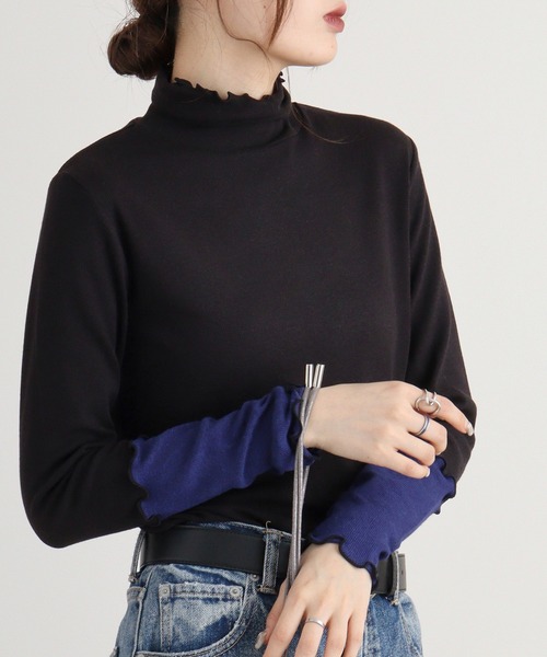 tシャツ Anna Nicola 配色テレコカットソー レディース Anna Nicola tシャツ 配色テレコカットソー レディース
