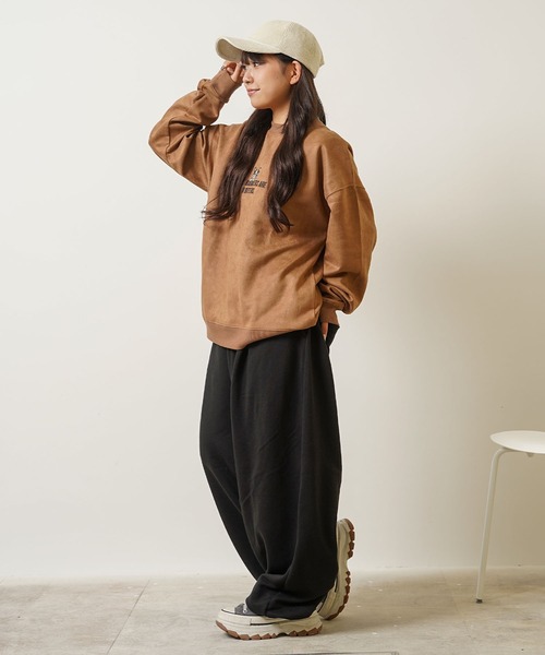 トレーナー スウェット ポンチスウェード アニマル刺繍 / Punch