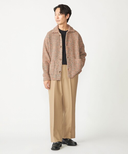 シップス（SHIPS）/SHIPS: ミックス ヤーン ポロ ニット カーディガン カバーオール SHIPS（シップス） カーディガン SHIPS: ミックス ヤーン ポロ ニット