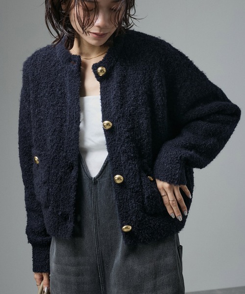 【新品未使用】SALON adam et rope' カーディガン SALON adam et rope' カーディガン ホールガーメントモヘア