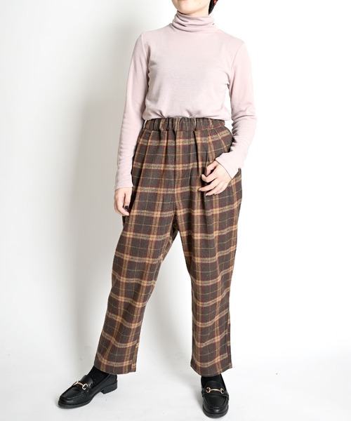 marai（マーライ） ワイドパンツ パンツ チェック柄タックパンツ