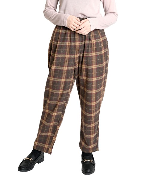 marai（マーライ） パンツ チェック柄タックパンツ ニュアンスカラー