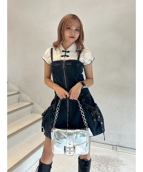 jouetie（ジュエティ） ジャンパースカート フロントZIPデニムミニ