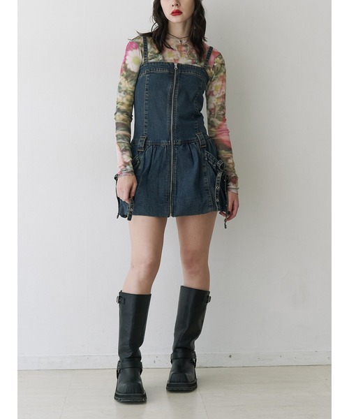 jouetie（ジュエティ） ジャンパースカート フロントZIPデニムミニ