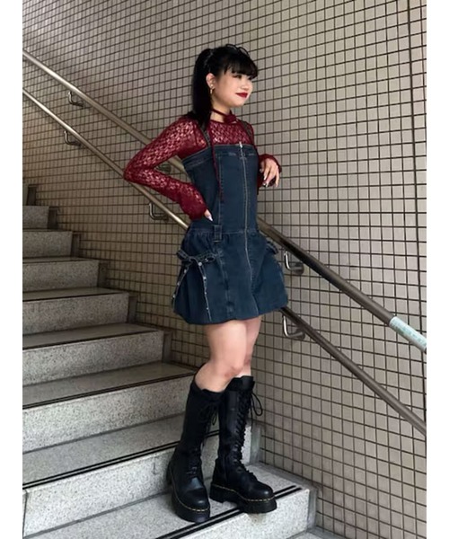 jouetie（ジュエティ） ジャンパースカート フロントZIPデニムミニ