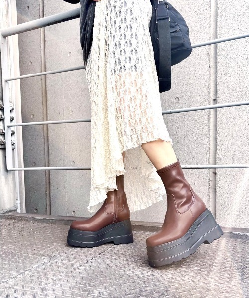 R＆E（アールアンドイー） ブーツ 「R＆E」トリプルソール厚底