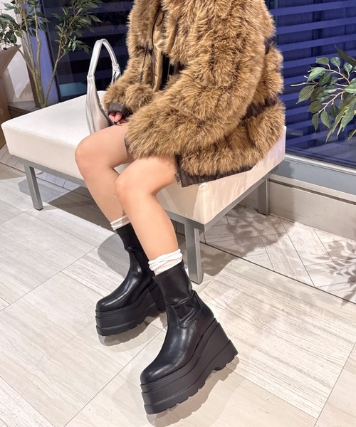 R＆E（アールアンドイー） ブーツ 「R＆E」トリプルソール厚底