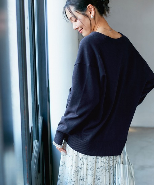 ROPE' PICNIC カーディガン シルク混Vネック金ボタンニット