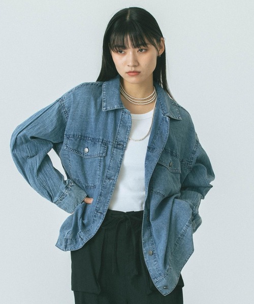 ブラウス シャツ 「WEB・一部店舗限定」DENIM LIKE L/S SHIRT レディース