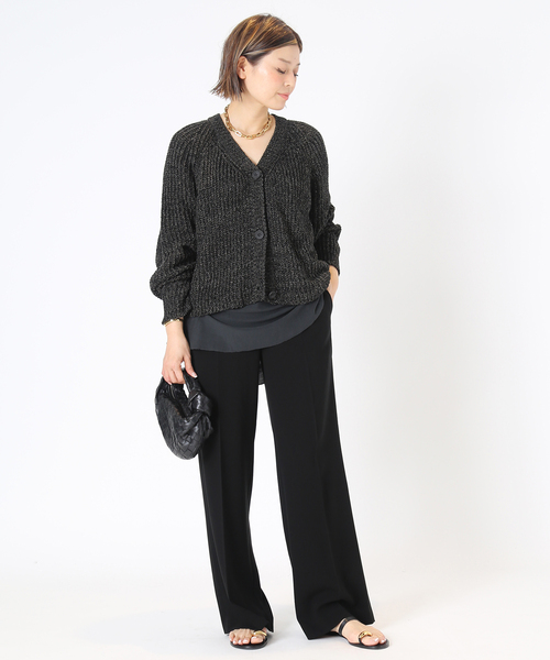 「Deuxieme Classe」 ニットカーディガン - ブラック レディース Deuxieme Classe 「Deuxieme Classe」 ニットカーディガン