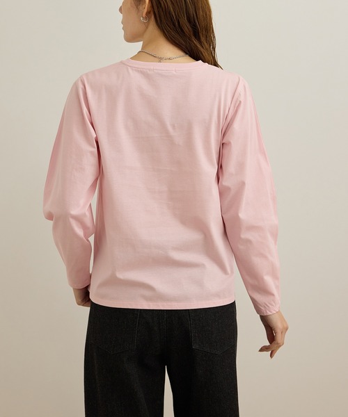 tシャツ 「洗える」コットンプレーティング天竺カーブスリーブカットソー レディース ROPE' tシャツ 「洗える」コットンプレーティング天竺カーブ