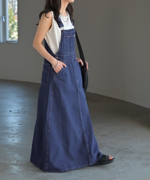 HUG.U（ハグユー） ジャンパースカート デニムサロペットスカート