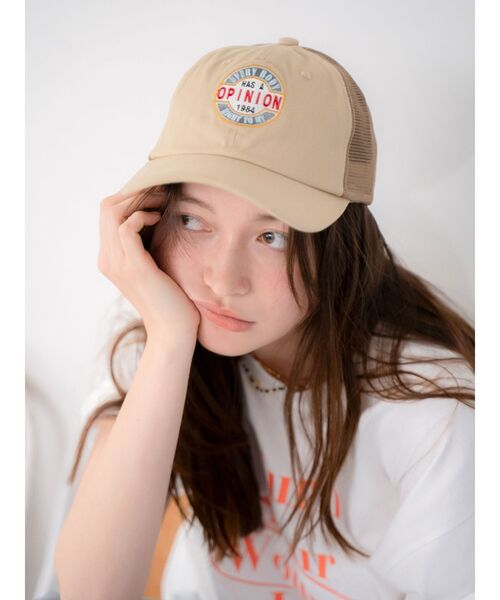 Ungrid キャップ 帽子 ワッペンデザインメッシュキャップ