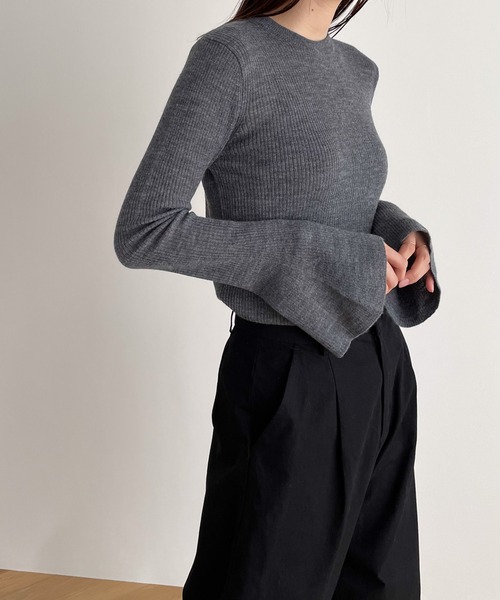 「CANAL JEAN」 長袖ニット ONE SIZE グレー レディース_画像2